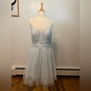 Never worn Bari Jay powdered blued dress